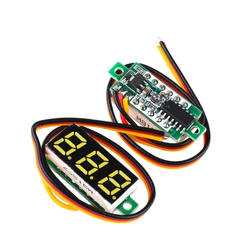 DC 0V-100V 0.28 cal LED woltomierz cyfrowy miernik napięcia wykrywacz napięcia Tester Panel samochodowy 12V 24V czerwony zielony niebieski żółty