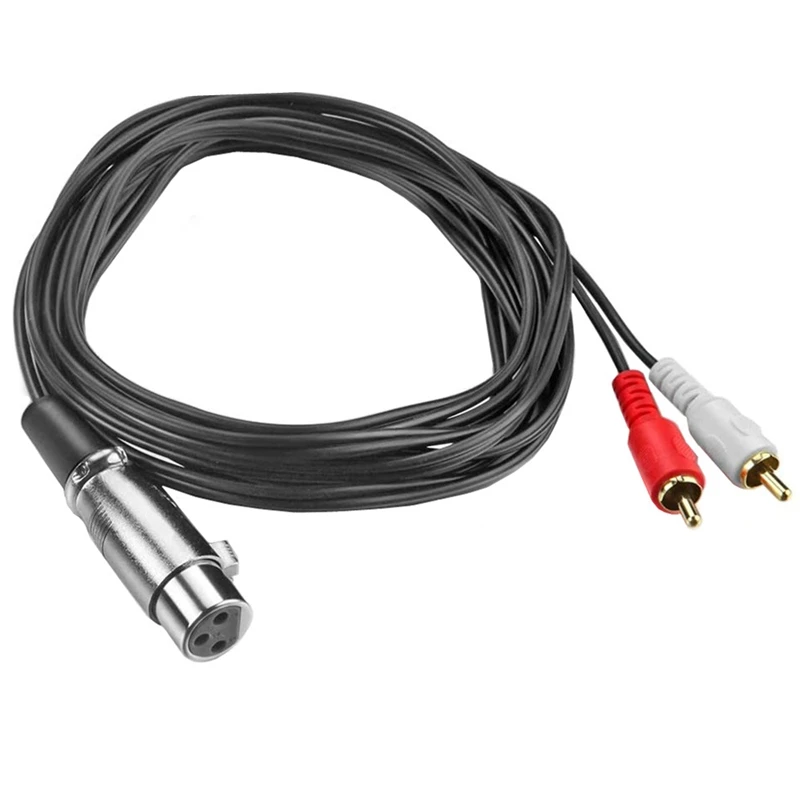 Audio kabel RCA męski na 2 XLR 3 Pin mężczyzna kobieta Cannon wzmacniacz mieszania wtyk AV Speakon kabel Dual XLR na podwójny kabel RCA 1.5M/3M