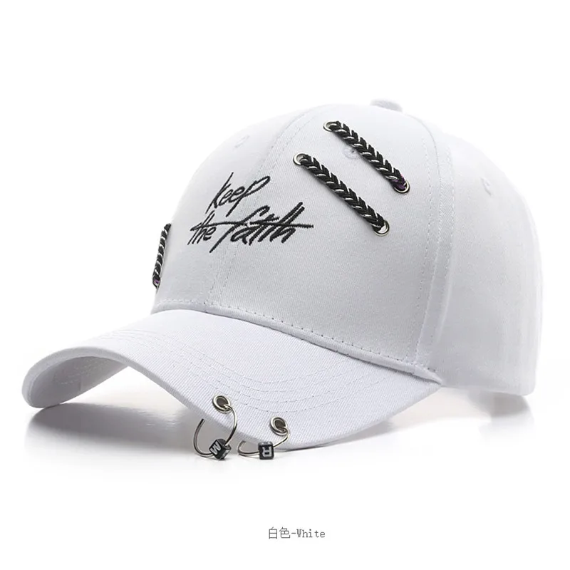 Outdoor men Women punk hip hop baseball cap New Korea stylish dad hat Chain Ring snapback hats Sport hat