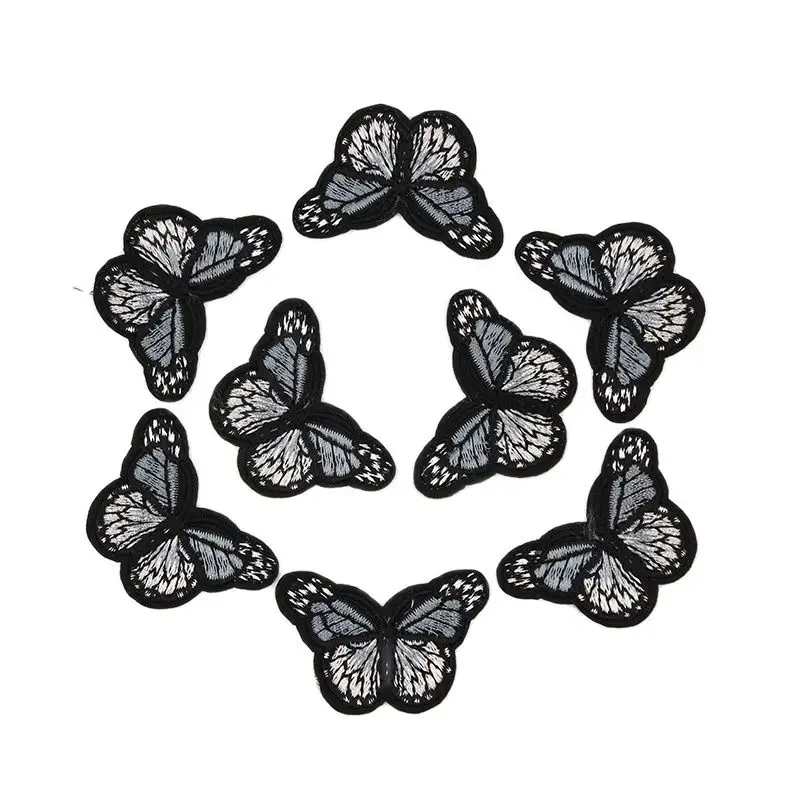 10pcs/lot Butterfly Stickers Clothes Jeans Iron Patches Diy Appliqued for Bags Shoes Handmade Sweater appliques Motif Badge
