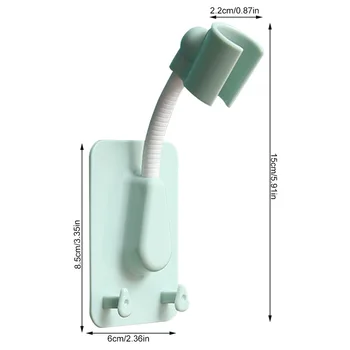 자체 접착 샤워헤드 브래킷, 조정 가능한 핸드헬드 샤워 헤드 거치대, 벽 마운트, 2 후크 스탠드, 핑크 