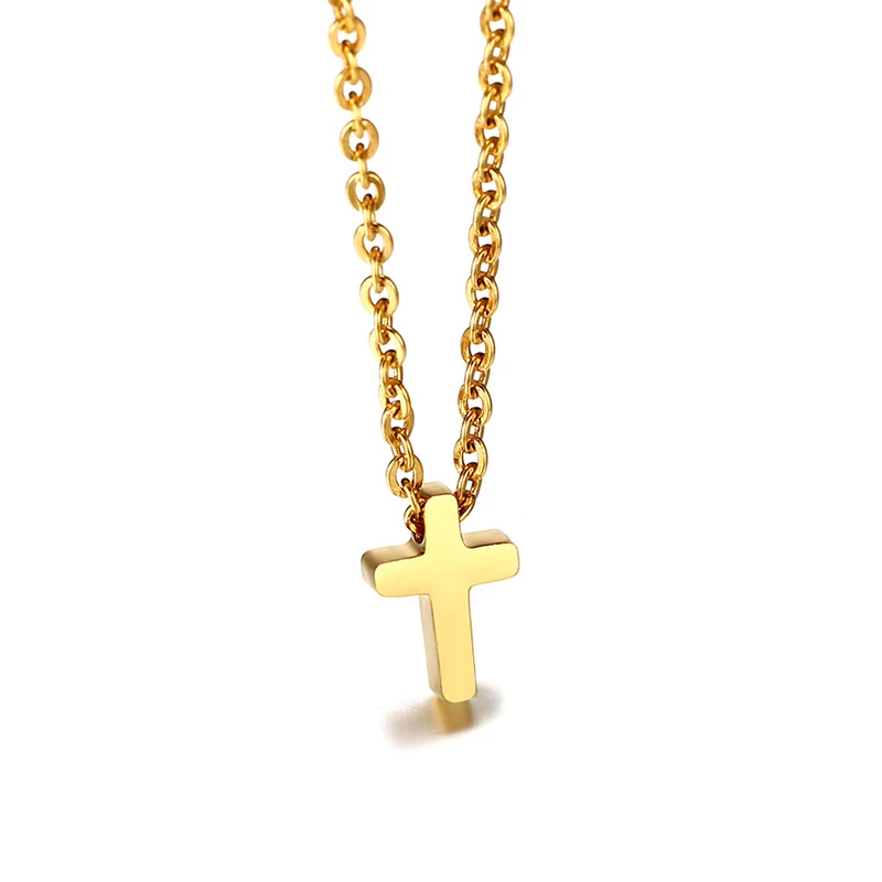 Tiny Zijdelingse Cross Ketting Hanger Rvs Dainty Minimalistische Cross Choker Ketting Sieraden