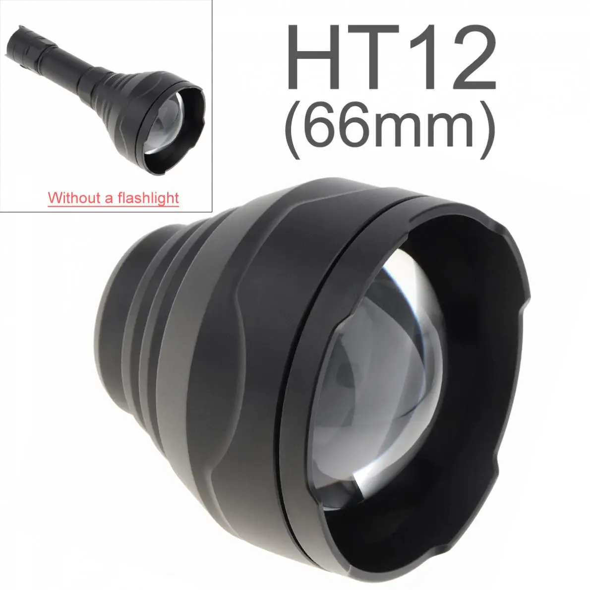 HT9/HT11/HT12 Lens Replaceable Thickened Flashlight Head for 31MM Diameter Hunting Torch