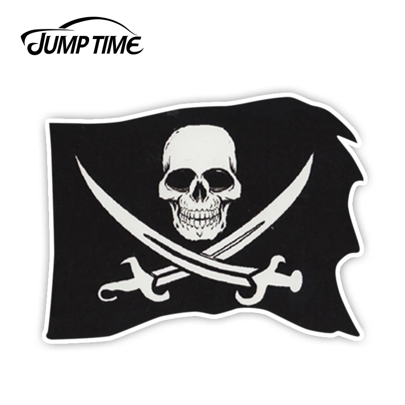 JumpTime 13cm x 9.9cm For Bumper Stickers PIRATE FLAG Skull and Crossbones Swords Funny Sticker Car Truck Window Car Accessories