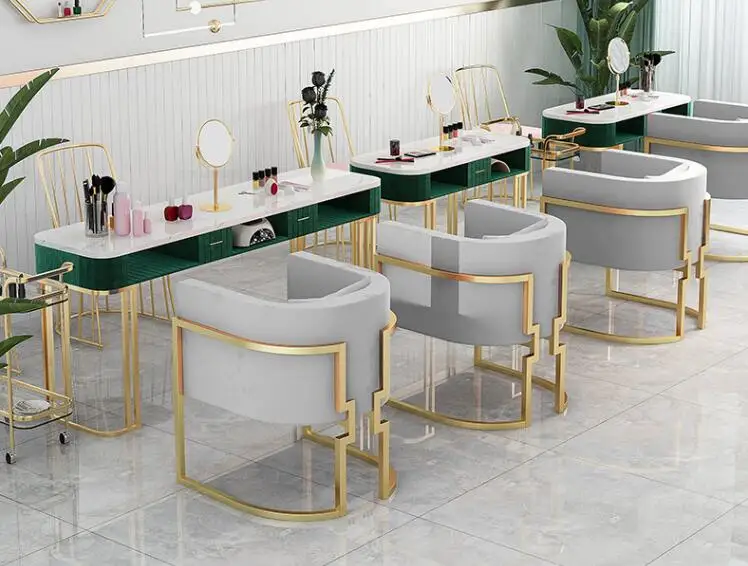 Net celebrity nail table single double table and chair set light luxury manicure table modern manicure table special price econo