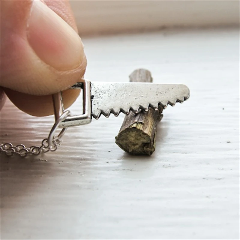 Saw Necklace - Holiday Gifts -  Man Necklace Gift for Man Tool Pendant Necklace