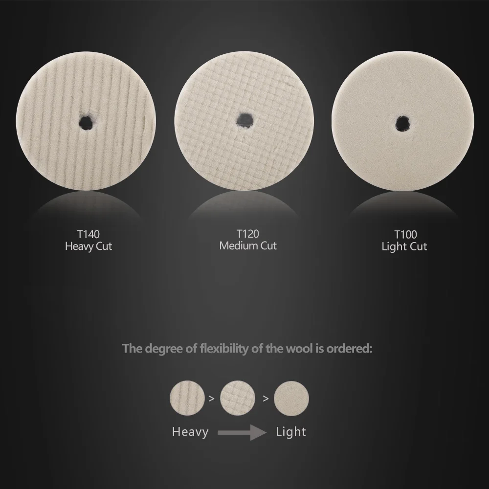 SPTA-almohadilla de corte compuesta de lana para pulir y pulir, pulidora para coche, eliminación de arañazos, 3 \