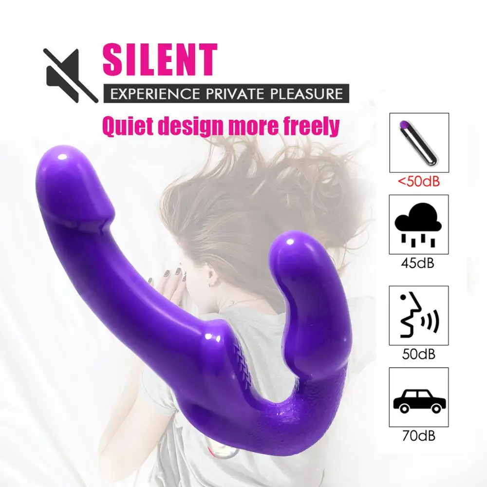 Strapless Strap-on Dildo Vibrator for Couples Strapon For Lesiban Wireless Remote Control Double-heads Vibrator Adult Sex Toys