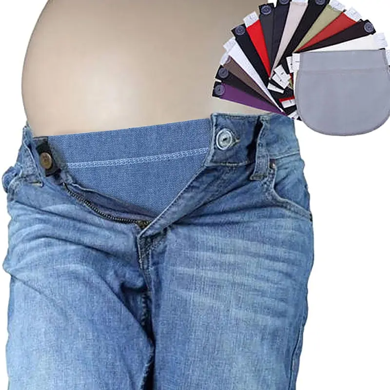 1PCS Maternity Pregnancy Waistband Belt Adjustable Elastic Pants Extended Button