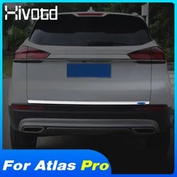 Rear Door Trim Car Trunk Tailgate Strip Cover Chrome Exterior Decoration For Azkarra Geely Atlas Pro Belgee X70 2022 Accessories