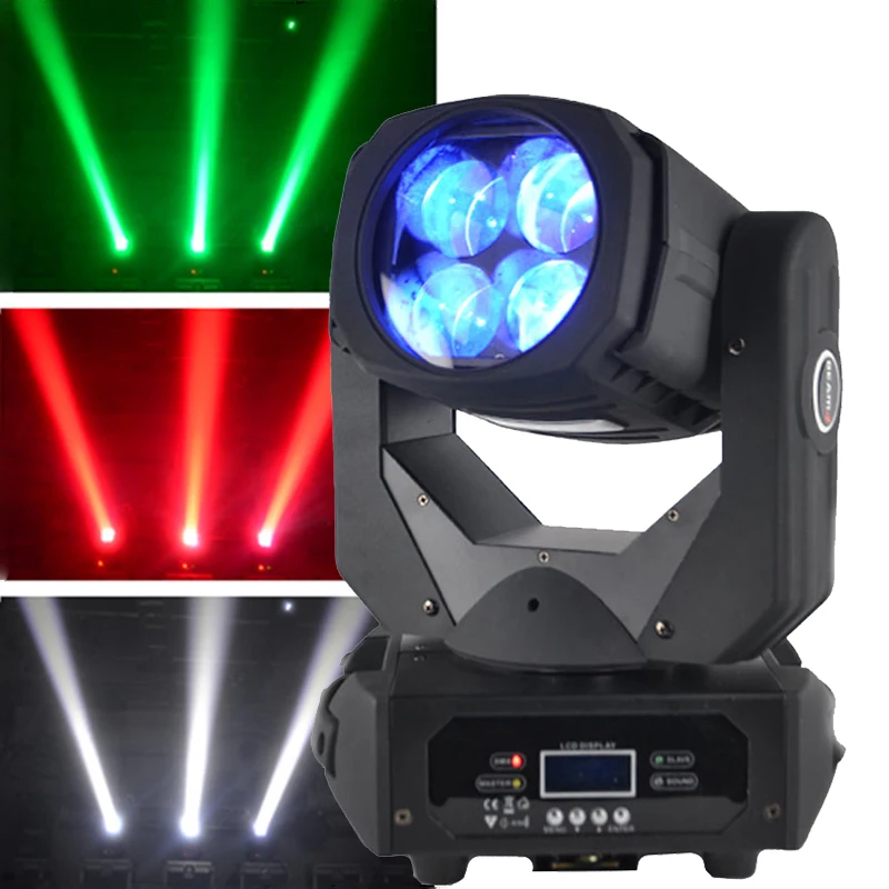 

4x25W LED Super Beam Moving Head Lights Professional 150W DMX 11/16CH Beam Light RYBW DJ Disco Party Stage Lighting Projector