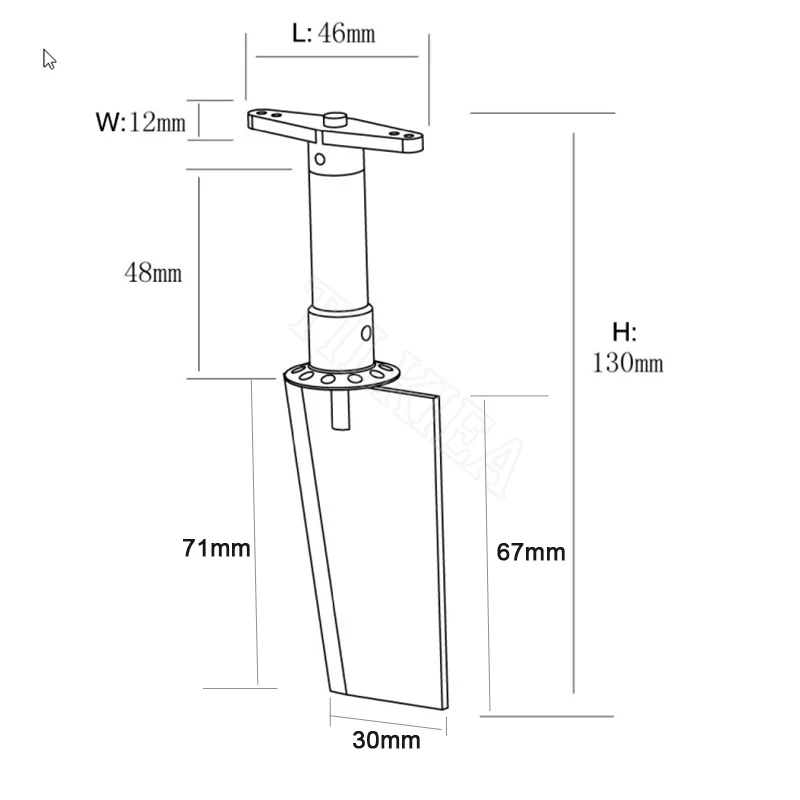 1PC FSR-V 67mm*30mm Submerged Rudder Stainless Steel Blade Steering Rudder for RC Gasoline Nitro Racing Boat Speed MONO VEE Oral