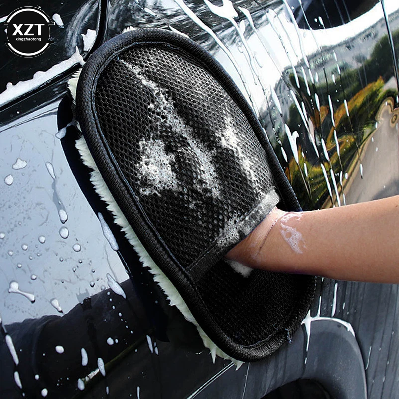 Car Shape Wool Soft Car Washing  Gloves Cleaning Brush Car Wash Gloves Motorcycle Cleaning Brush Maintenance Products CSL2017