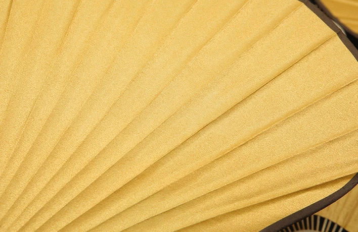 DIY Xuan Paper Gold Decoration Fan with Bamboo Ribs Chinese Folding Hand Fan for Arts, Calligraphy & Home Decor 9.4\