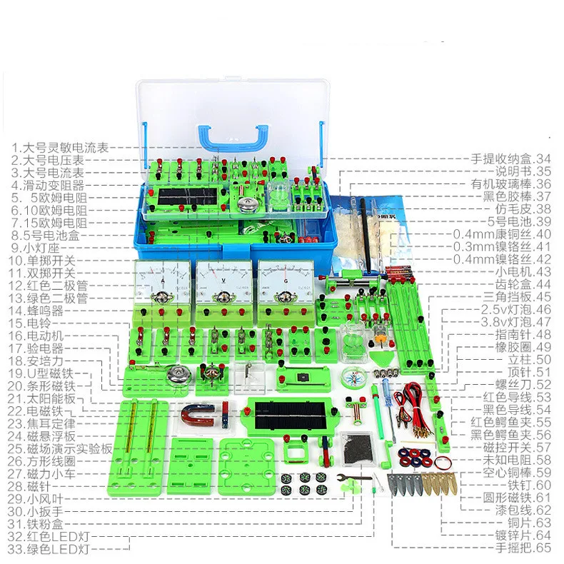 Electricidade Experiment Kit para Junior High School, Eletromagnetismo, Física Equipamento, Kit Experimento Circuito