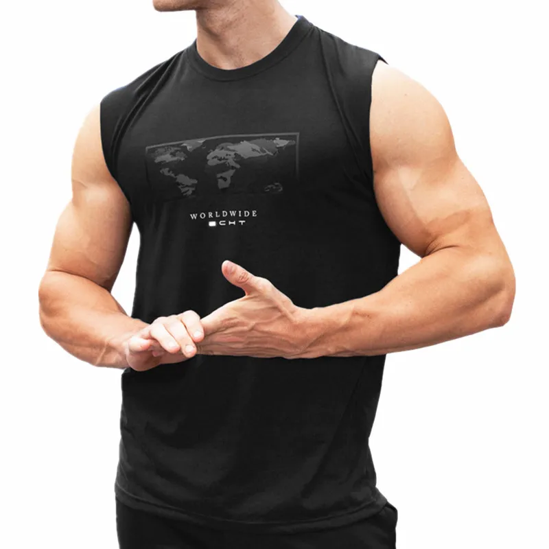 Brand Stringer Bodybuilding Tank Tops Men Gym Workout Fitness sleeveless shirt Male exercise Cotton Undershirt Casual Vest