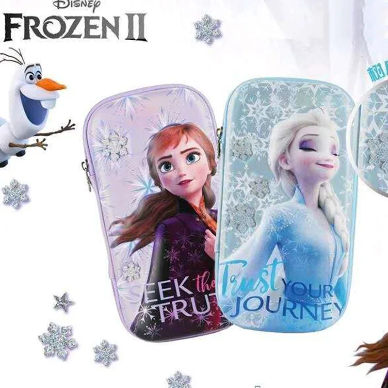 

Disney Frozen Stationery Box Large 3D Three-dimensional Snowflake Accessories Cute Cartoon Pencil Case Learning Birthday Gift