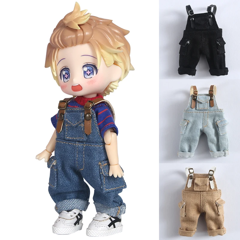 ob11 doll clothes tooling pocket suspenders trousers Fit for  molly,GSC ,1/12bjd baby clothes doll accessories toy doll pants