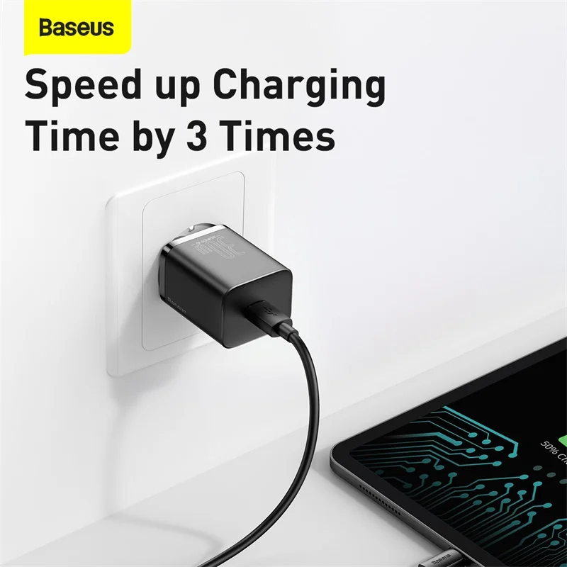 Baseus-슈퍼 Si USB C 고속 충전기 어댑터, 30W, 아이폰 14, 13, 12 프로, 맥스, 아이패드용, c타입 QC 3.0 PD, 샤오미용, 급속 충전기