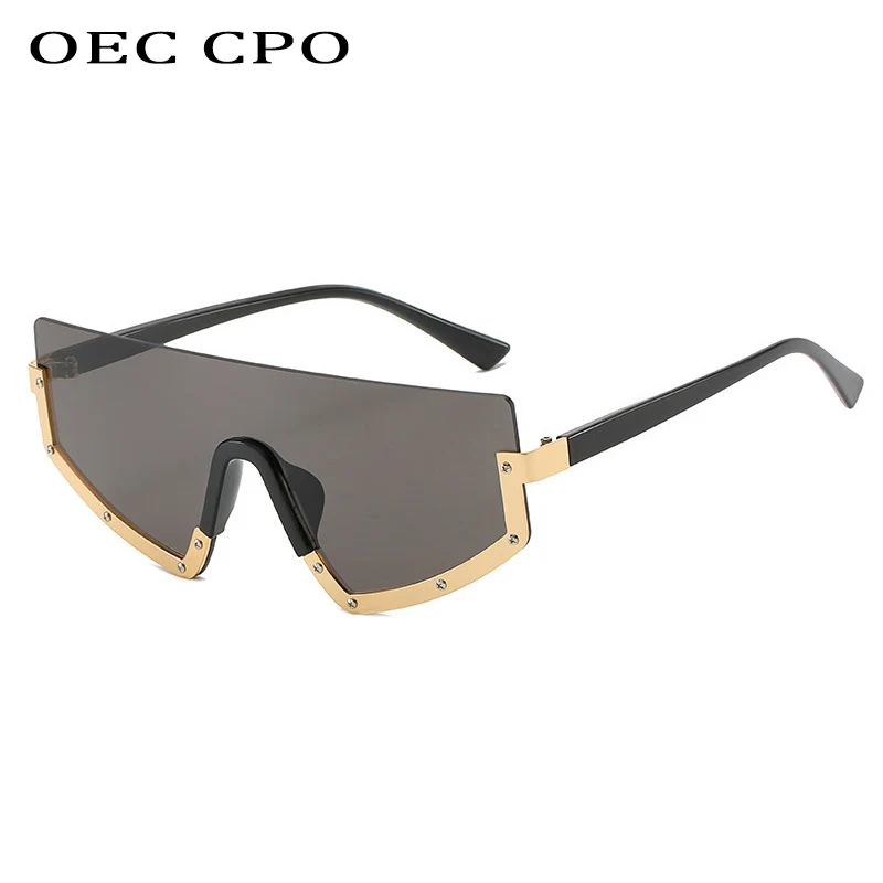 Brand New Design Sunglasses Women luxury Fashion One Lens Metal Half Frame Unique Appearance Outdoor Photo Sun Glasses Man Retro