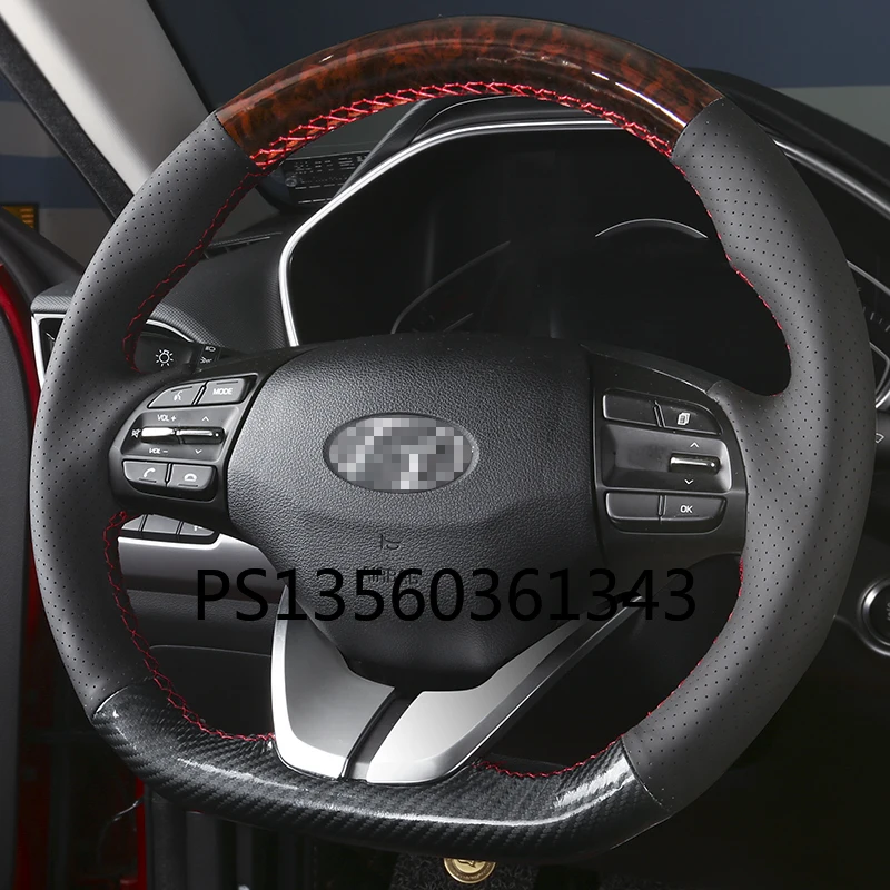 

Suitable for Hyundai Elantra Mistra Ix35 Tucson Vrena Ix25 Lafesta hand-stitched leather steering wheel cover