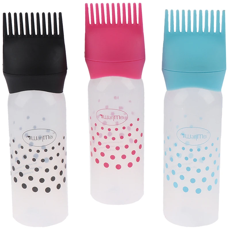170ml Multicolor Plastic Hair Dye Refillable Bottle Applicator Comb Dispensing Salon Hair Coloring Hairdressing Styling Tool