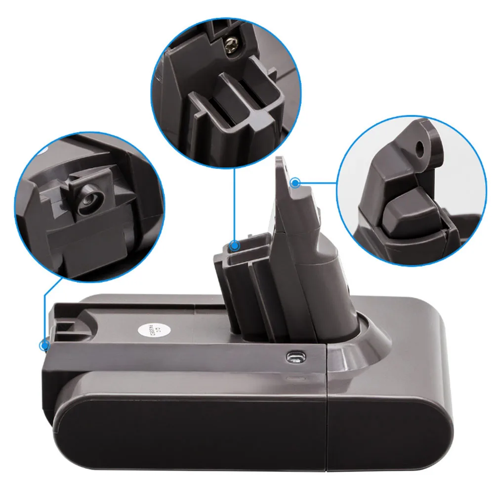 ليثيوم أيون مكنسة كهربائية استبدال البطارية ل دايسون ، 21.6 فولت ، بطارية ليثيوم ، SV09 ، SV07 ، SV03 ، DC58 ، DC59 ، DC61 ، DC62 ، DC74 ، V6