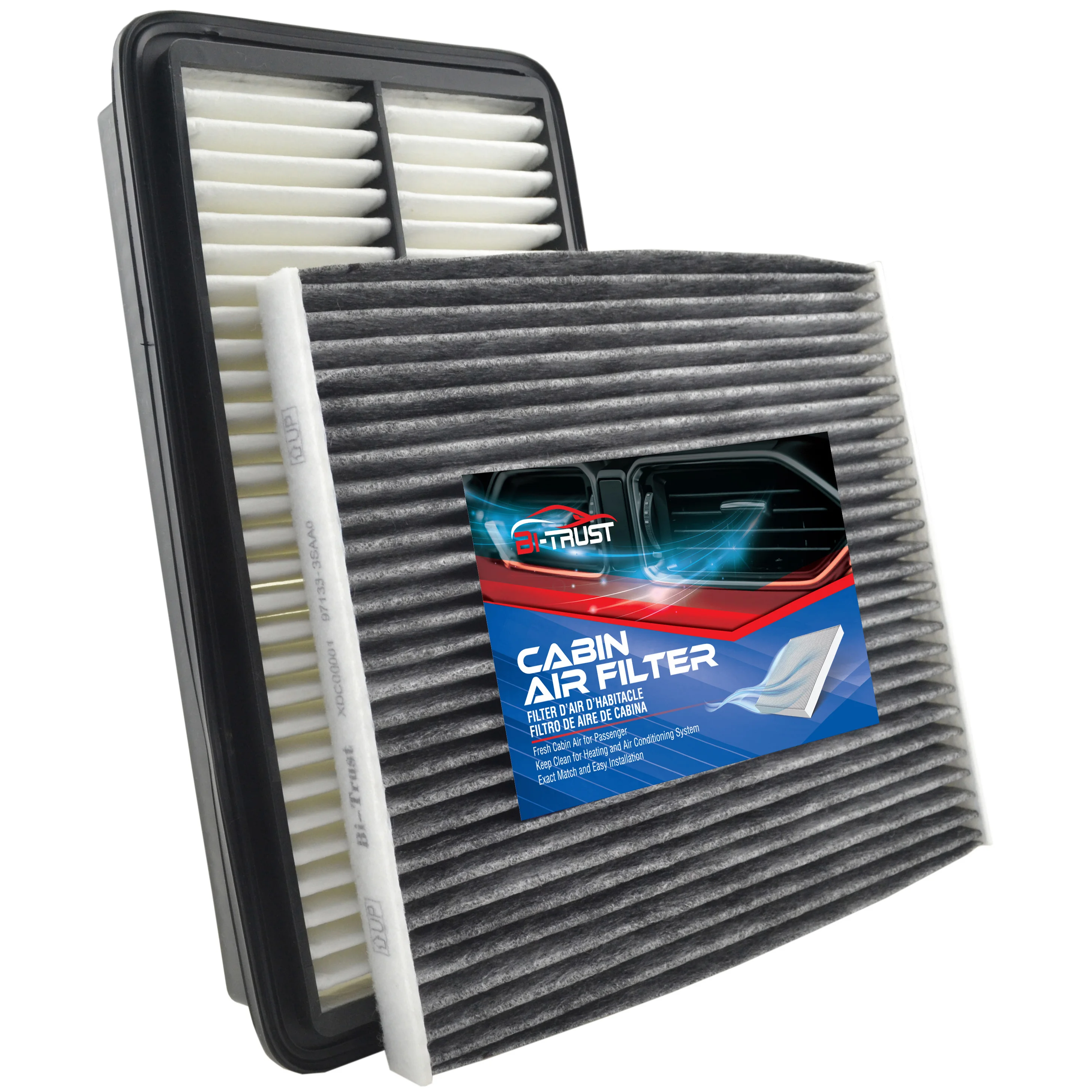 

Bi-Trust Engine & Cabin Air Filter Car replacement for Kia Sedona 2011 2012 2014 CA10271,28113-4D000,CF11819,3SF79-AQ000