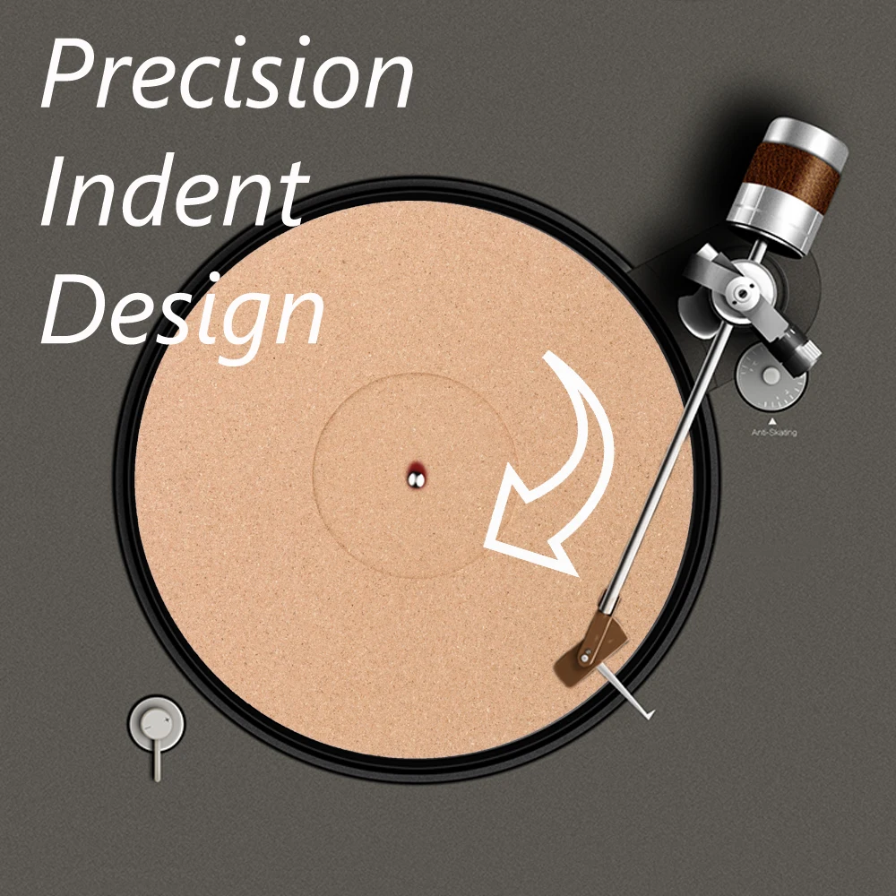 

Preffair Anti‑Static Cork LP Slip Mat Turntable Platter Mat for 12 inch LP Vinyl Record Player Cork Mat Disc Protective