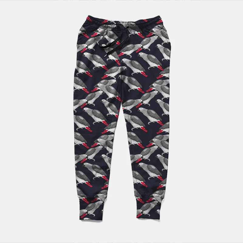 LETSFIND nowa papuga African Greys Pocket Joggers kobiety wysokiej jakości elastyczna Jaco Lovebird faliste luźne spodnie