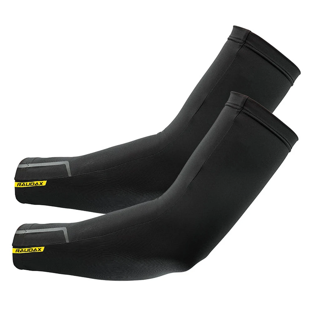 Raudax 2025, dunne stijl herfstbeenwarmers, zwarte UV-bescherming, ademende armwarmer voor fietsen, racefietsen, hardlopen