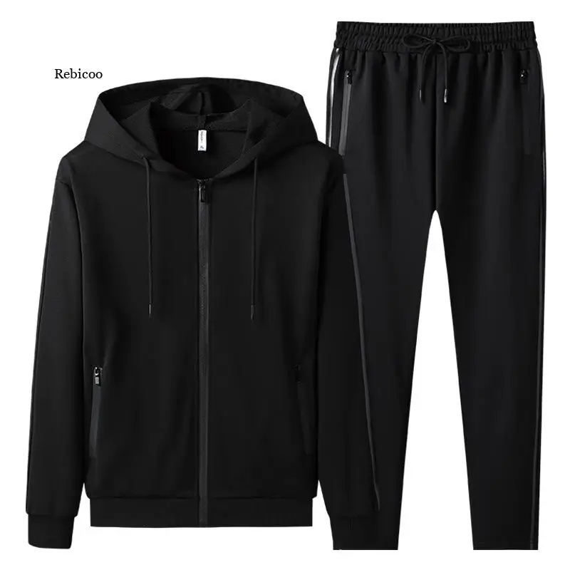 New Spring Autumn Men Casual Tracksuit Two Piece Sets Mens Sports Suit Jacket+Pants Sweatsuit Male Sportswear Hoodies Clothing