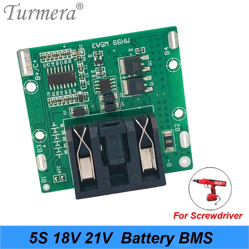 

5S 18V 21V 40A BMS Lithium Battery Board with Balance for 21V 18V Screwdriver Shurik and Vacuum Cleaner Battery Pack Use Turmera