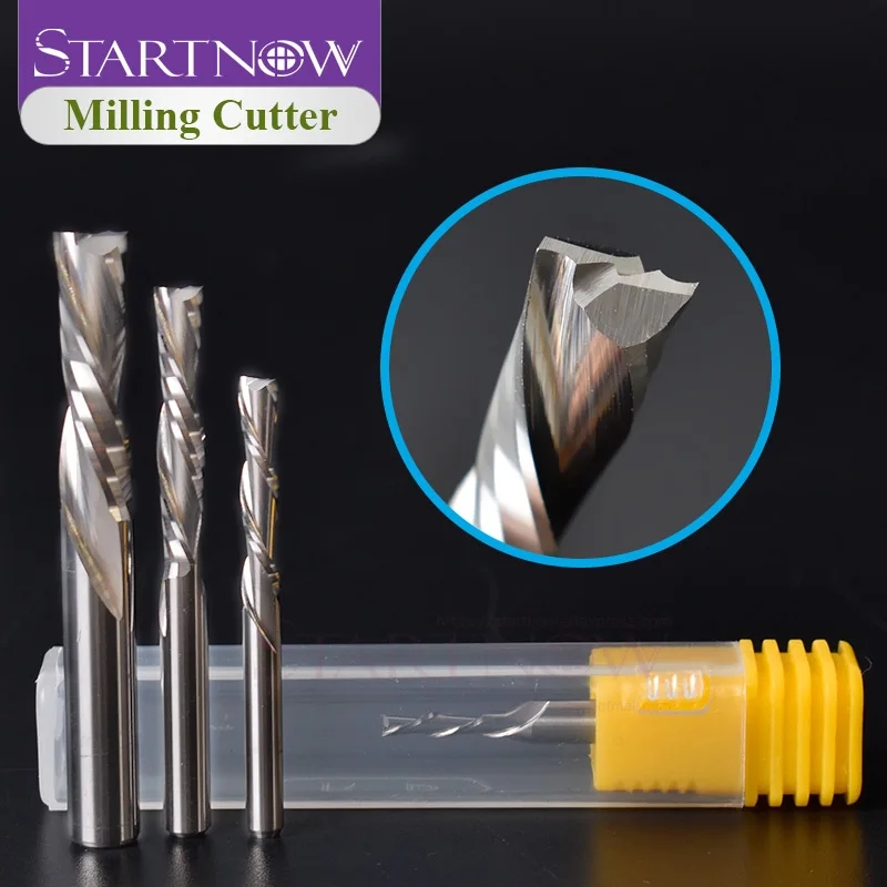 Startnow 5Pcs End Mill Cutting Bit Down Cut Double Flute Spiral Bits AAA Milling Cutter CNC Tool Tungsten For Woodworking Parts