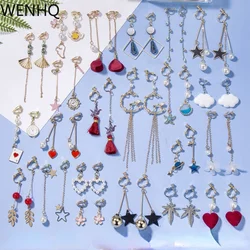 WENHQ-pendientes de Clip de estilo coreano para mujer, aretes sin perforaciones, joyería hipoalergénica, brazalete hecho a mano, moda