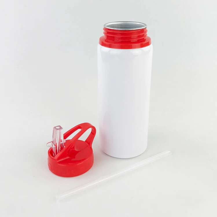 12pcs/lot Sublimation Blank Sports Cup 600ml Water Bottle Sports Kettle Sport Travel Cup Sippy Cup with Drinking straw