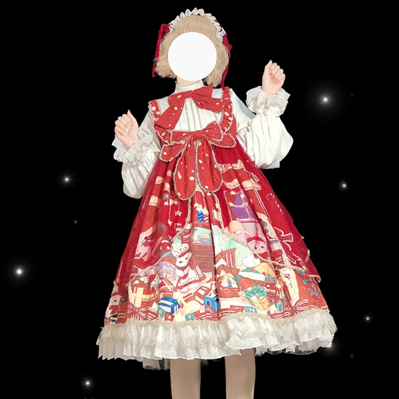 Vestido de lolita de encaje para chica, ropa de estilo vintage, con lazo, estilo victoriano, kawaii, gótico, lolita op loli