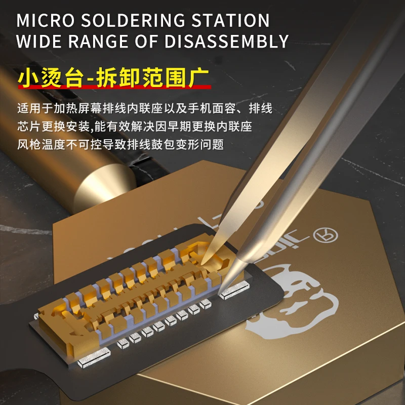 Mecânico 900m-t-c9 7 em 1 micro plataforma de aquecimento da cabeça de solda da estação de solda para a remoção da colagem da microplaqueta de A8-A14 para dicas da série 936