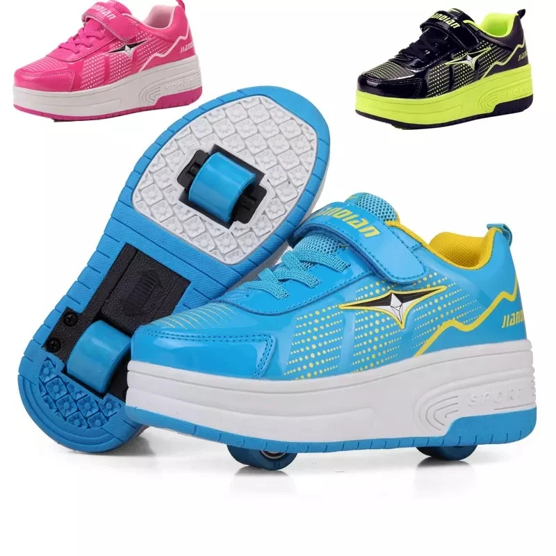 Roller Skating Shoes Multi-function Double Row Aerobic Walking Sneakers Summer Wheels 2 Wheel Skates Children's Students