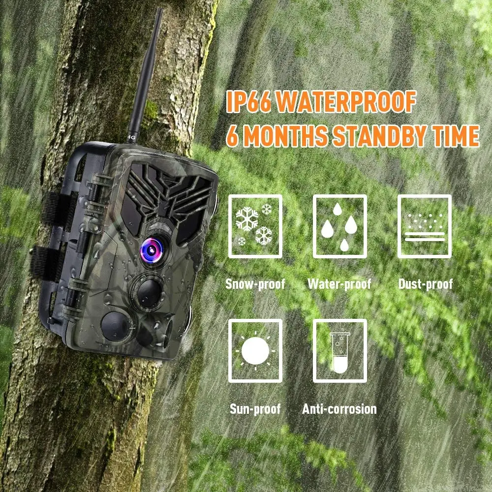 2G SMS MMS SMTP Trail Cameras 20MP 1080P Wireless Hunting Wildlife Camera 120 Detecting Range Motion Night Vision Waterproof