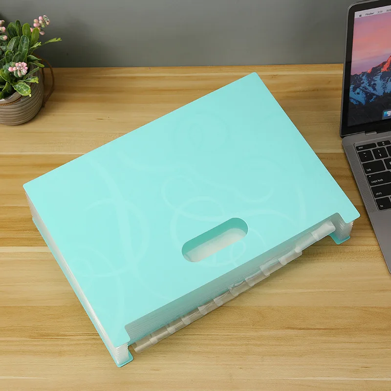 A4 Plastic Portable File Folder Extension Wallet Bill Receipt File Sorting Organizer Office Storage Bag Folders Filing Products