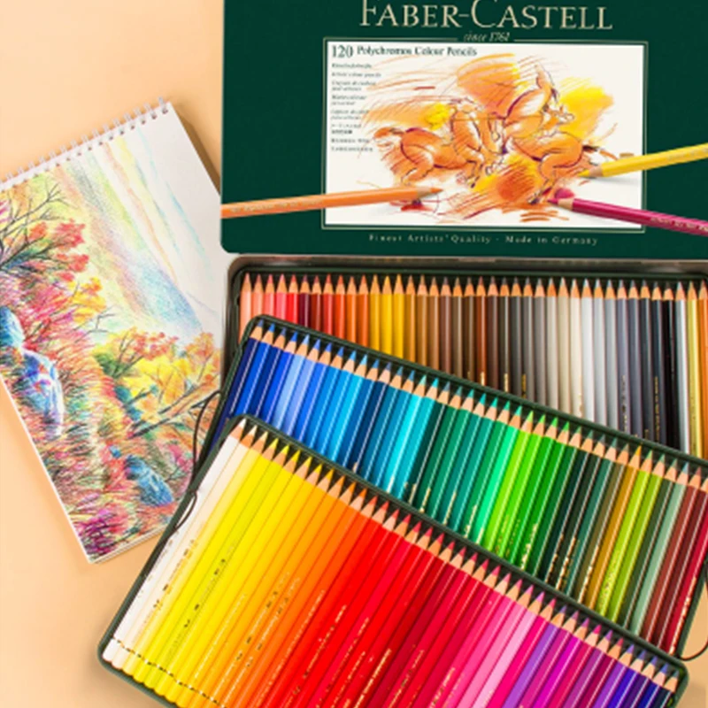 Faber Castell 1100 Professional Polychromos Oily Colored Pencils 12/24/36/60/72/120 Colors Artist Grade Oily Lapis De Cor Pencil