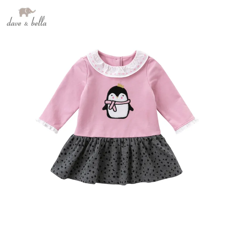 

DBS15402 dave bella autumn baby girl's cute cartoon patchwork dress children fashion party dress kids infant lolita clothes