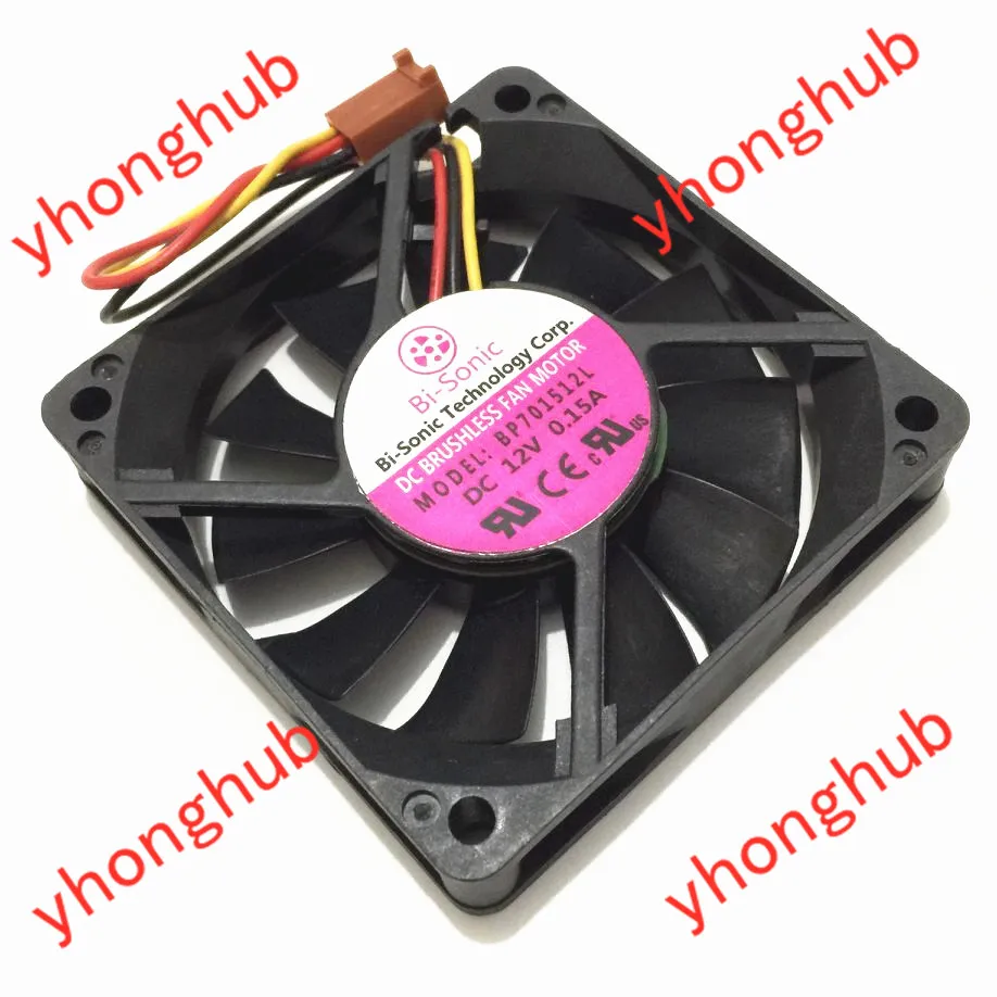 

Bi-Sonic BP701512L DC 12V 0.15A 70x70x15mm Server Cooling Fan