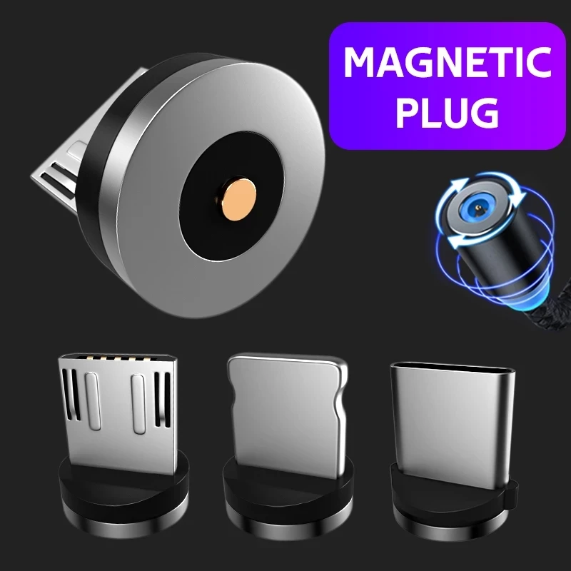 Magnetic Tips Universal for Round Magnetic Cable Micro USB Type C Magnet Replacement Parts Mobile Phone Dust Plug Adapter