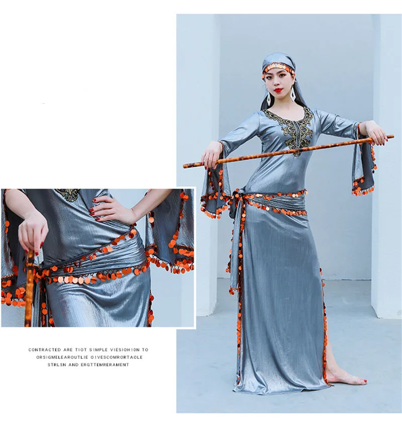 Robe Danse Orientale Égyptienne Saidi Baladi | Abaya Galabeya Kaftan | Taille Unique Violet