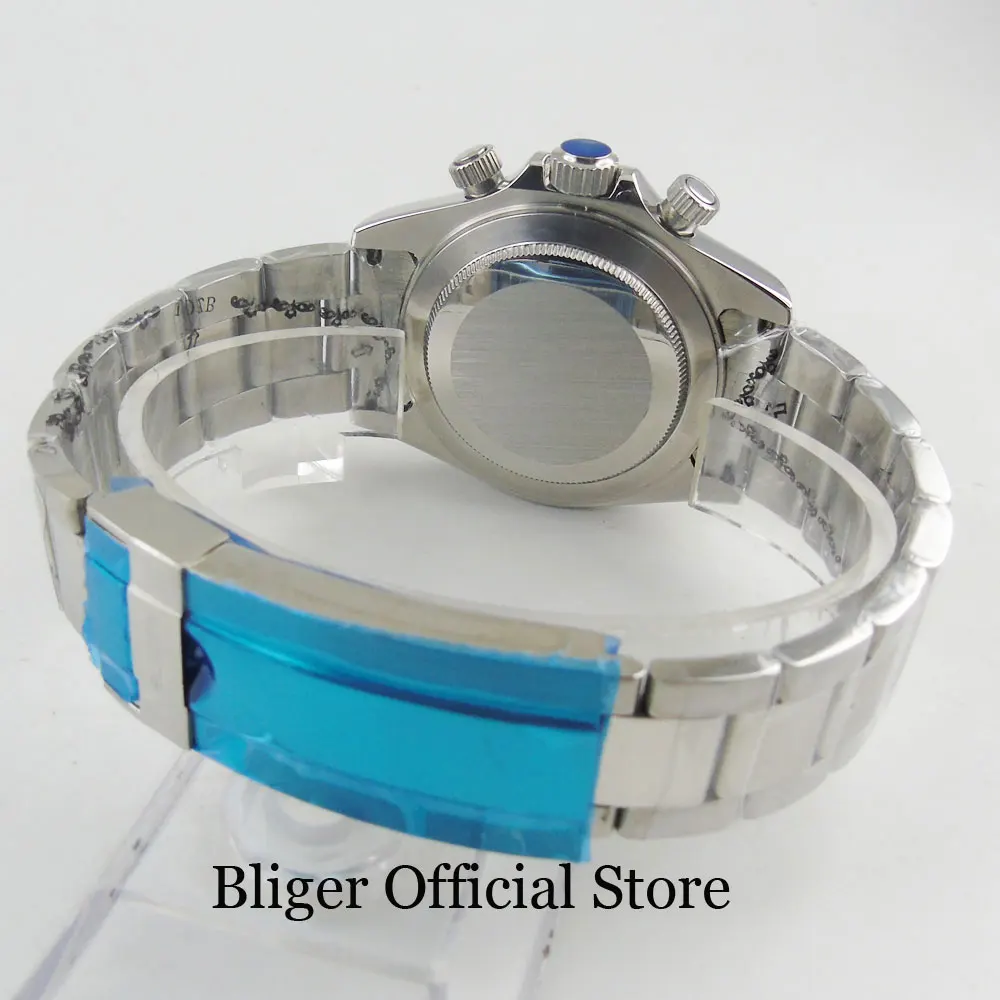 New Design Blue 39mm Mechanical Automatic Men Watch Date Week Indicator Sapphire Glass Polished Case Stainless Steel Bracelet