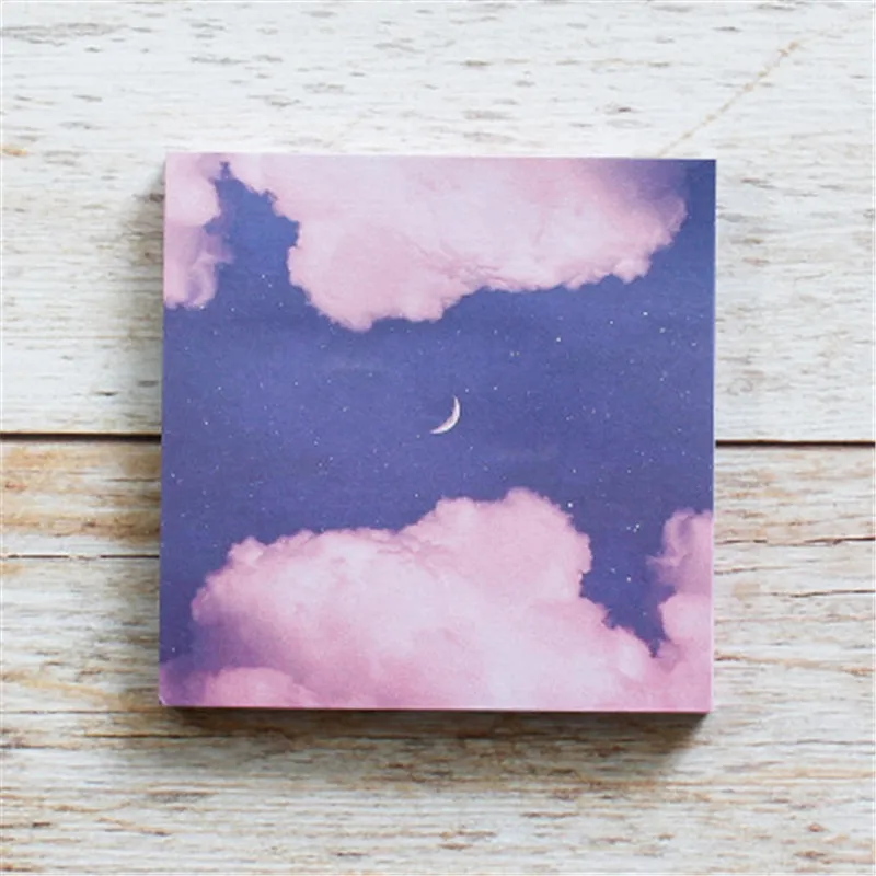 1PC 80 Sheets/pack 8*8CM Stars Moon Forest Theme Cute Memo Pad Stickers Decal Sticky Notes Scrapbooking Diy Kawaii Notepad Diary