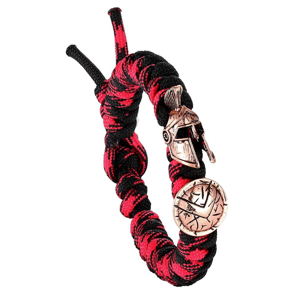 New Fashion Brave Outdoor Survival Bracelet Men Spartan Helmet Umbrella Rope Bracelet Nylon Bracelet Women Adjustable Wild Gift