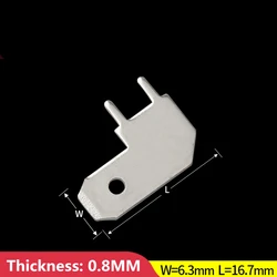 50pcs/100pcs 6.3 Flag-shaped inserts 6.3MM PCB inserts PCB solder inserts L-shaped corner solder thickness 0.8